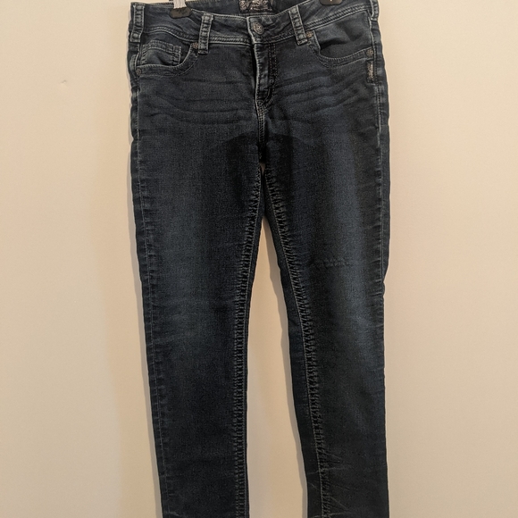 Silver Dark Wash Skinny Jeans - Picture 1 of 2